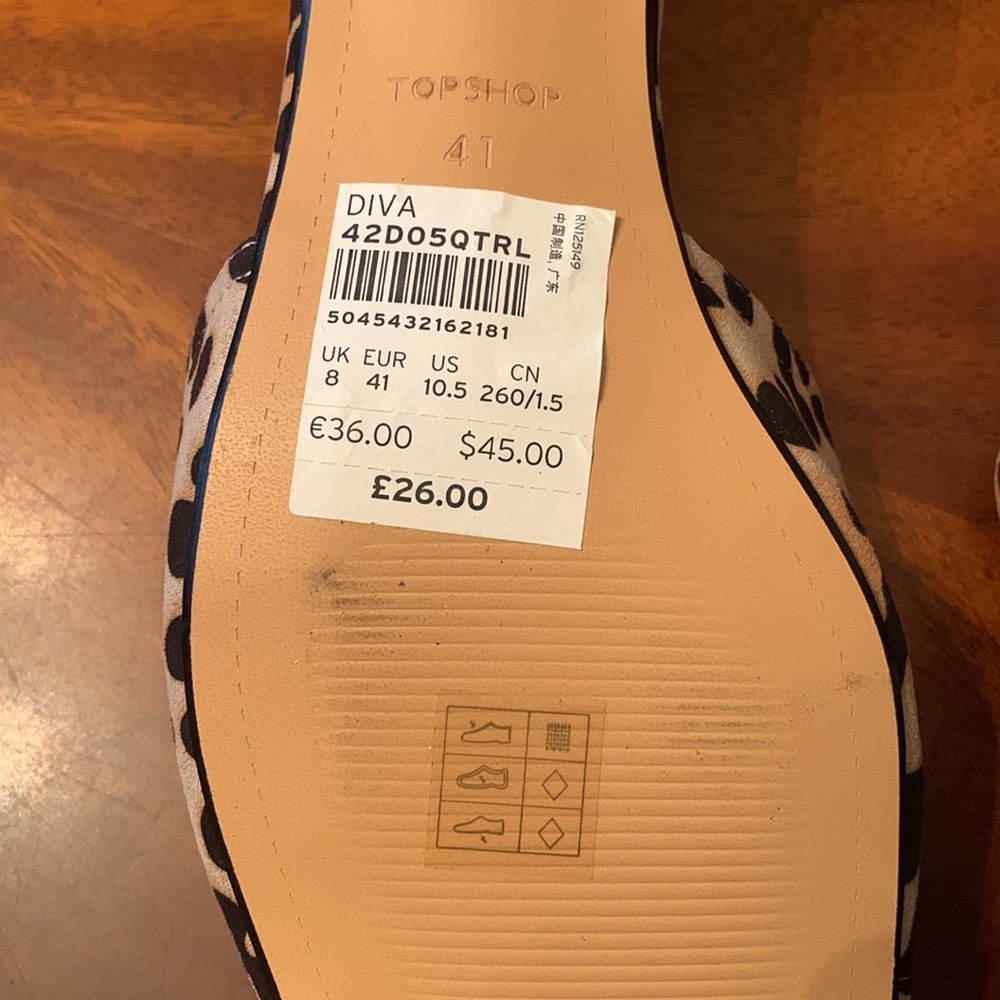 TopShop Leopard Slides NWT - Picture 7 of 9